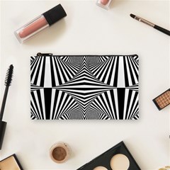 Black And White Stripes Cosmetic Bag (small) by SpinnyChairDesigns