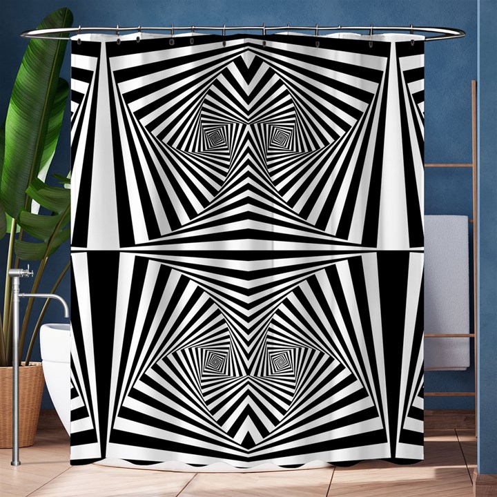 Black and White Stripes Shower Curtain 60  x 72  (Medium) 