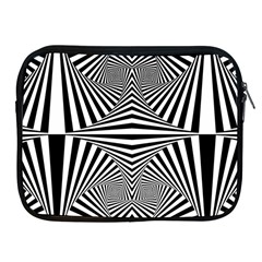 Black And White Stripes Apple Ipad 2/3/4 Zipper Cases by SpinnyChairDesigns