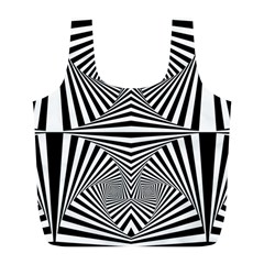 Black And White Stripes Full Print Recycle Bag (l) by SpinnyChairDesigns