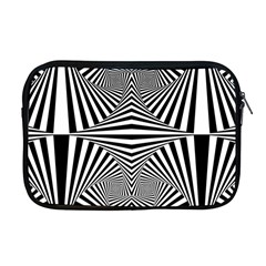 Black And White Stripes Apple Macbook Pro 17  Zipper Case by SpinnyChairDesigns