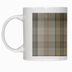 Beige Tan Madras Plaid White Mugs by SpinnyChairDesigns