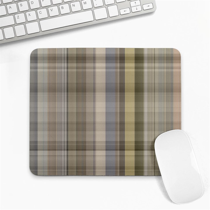 Beige Tan Madras Plaid Large Mousepads