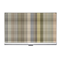 Beige Tan Madras Plaid Business Card Holder by SpinnyChairDesigns