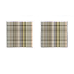 Beige Tan Madras Plaid Cufflinks (square) by SpinnyChairDesigns