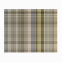 Beige Tan Madras Plaid Small Glasses Cloth (2 Sides) by SpinnyChairDesigns