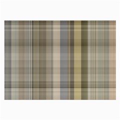 Beige Tan Madras Plaid Large Glasses Cloth (2 Sides) by SpinnyChairDesigns