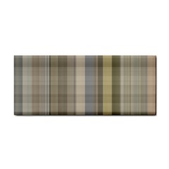 Beige Tan Madras Plaid Hand Towel by SpinnyChairDesigns