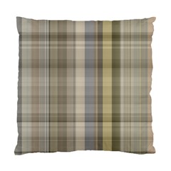 Beige Tan Madras Plaid Standard Cushion Case (two Sides) by SpinnyChairDesigns