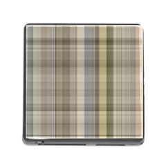 Beige Tan Madras Plaid Memory Card Reader (square 5 Slot) by SpinnyChairDesigns