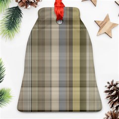 Beige Tan Madras Plaid Ornament (bell)