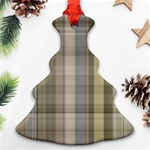 Beige Tan Madras Plaid Christmas Tree Ornament (Two Sides) Back