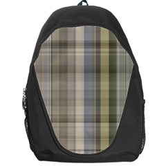 Beige Tan Madras Plaid Backpack Bag by SpinnyChairDesigns