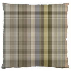 Beige Tan Madras Plaid Standard Flano Cushion Case (two Sides) by SpinnyChairDesigns