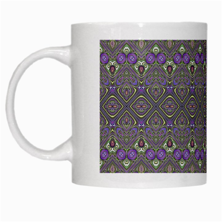 Boho Hearts and Flowers White Mugs