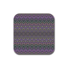 Boho Hearts And Flowers Rubber Square Coaster (4 Pack)  by SpinnyChairDesigns