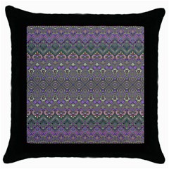 Boho Hearts And Flowers Throw Pillow Case (black) by SpinnyChairDesigns