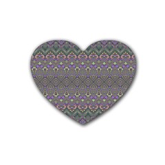 Boho Hearts And Flowers Heart Coaster (4 Pack)  by SpinnyChairDesigns