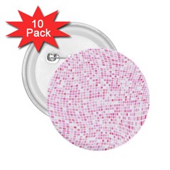 Pink And White Checkered 2 25  Buttons (10 Pack)  by SpinnyChairDesigns