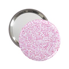 Pink And White Checkered 2 25  Handbag Mirrors by SpinnyChairDesigns