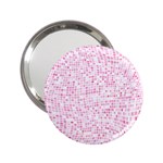 Pink and White Checkered 2.25  Handbag Mirrors Front