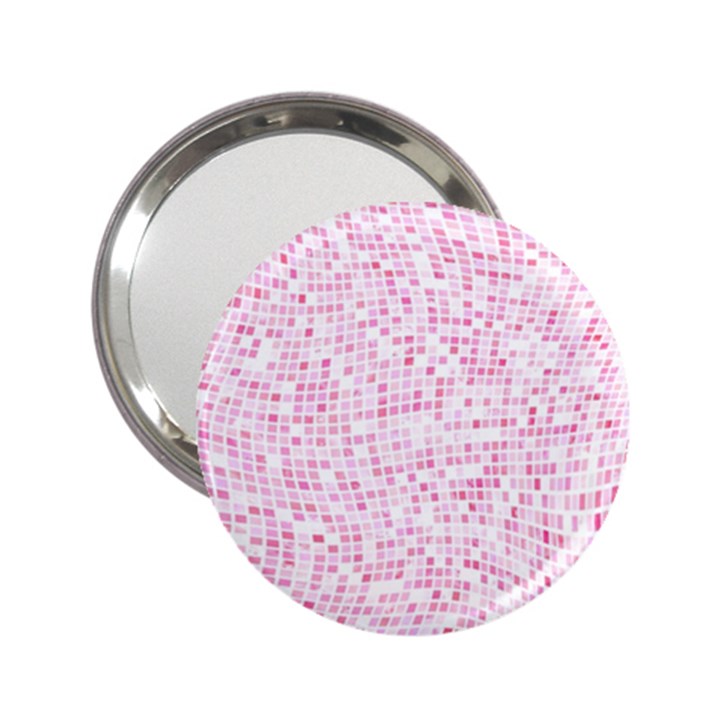 Pink and White Checkered 2.25  Handbag Mirrors