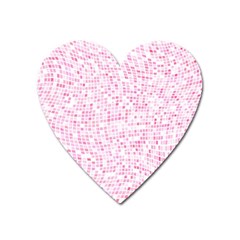 Pink And White Checkered Heart Magnet by SpinnyChairDesigns