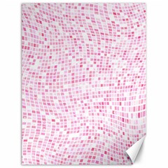 Pink And White Checkered Canvas 12  X 16  by SpinnyChairDesigns