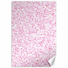 Pink And White Checkered Canvas 20  X 30  by SpinnyChairDesigns