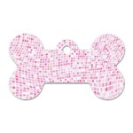 Pink and White Checkered Dog Tag Bone (One Side) Front