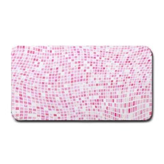 Pink And White Checkered Medium Bar Mats by SpinnyChairDesigns