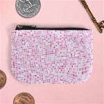 Pink and White Checkered Mini Coin Purse Front