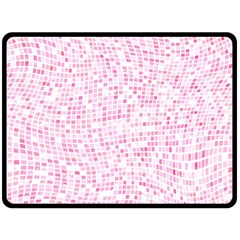 Pink And White Checkered Fleece Blanket (large)  by SpinnyChairDesigns