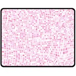 Pink and White Checkered Fleece Blanket (Medium)  60 x50  Blanket Front