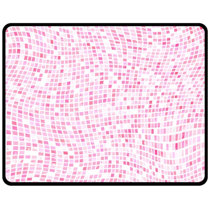 Pink and White Checkered Fleece Blanket (Medium) 