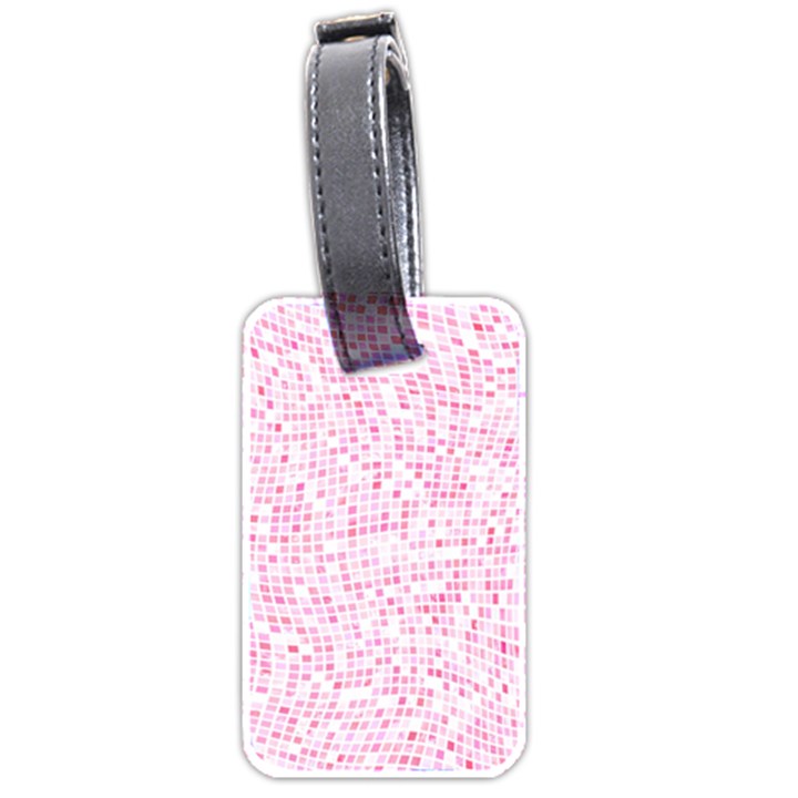 Pink and White Checkered Luggage Tag (two sides)