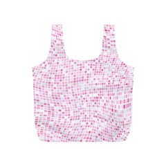 Pink And White Checkered Full Print Recycle Bag (s) by SpinnyChairDesigns