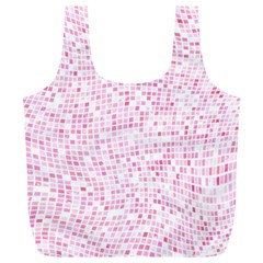 Pink And White Checkered Full Print Recycle Bag (xl) by SpinnyChairDesigns