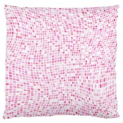 Pink And White Checkered Large Flano Cushion Case (two Sides) by SpinnyChairDesigns