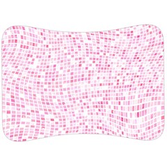 Pink And White Checkered Velour Seat Head Rest Cushion by SpinnyChairDesigns