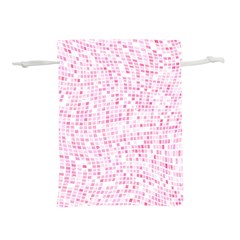 Pink And White Checkered Lightweight Drawstring Pouch (s)