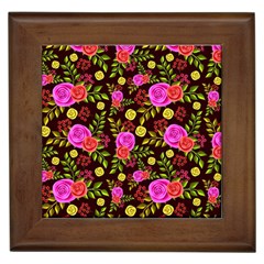 Background Rose Wallpaper Framed Tile by HermanTelo