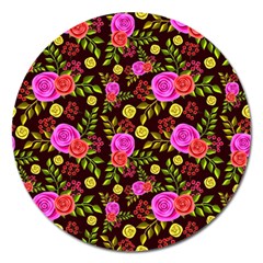 Background Rose Wallpaper Magnet 5  (round) by HermanTelo