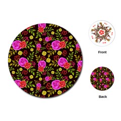 Background Rose Wallpaper Playing Cards Single Design (round)