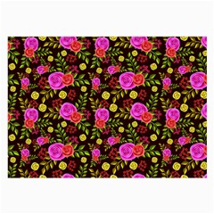 Background Rose Wallpaper Large Glasses Cloth (2 Sides)