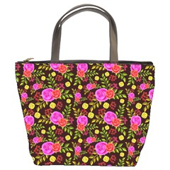 Background Rose Wallpaper Bucket Bag by HermanTelo