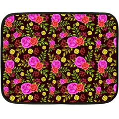 Background Rose Wallpaper Double Sided Fleece Blanket (mini)  by HermanTelo