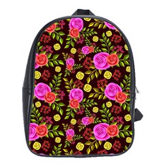 Background Rose Wallpaper School Bag (large)