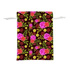 Background Rose Wallpaper Lightweight Drawstring Pouch (l)