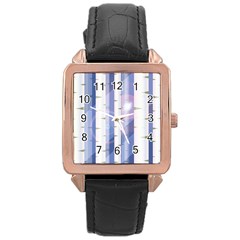 Birch Tree Forest Digital Rose Gold Leather Watch  by Mariart